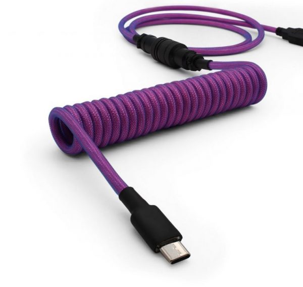 Tez Cables Coiled Aviator Keyboard Cable Vaporwave Purple