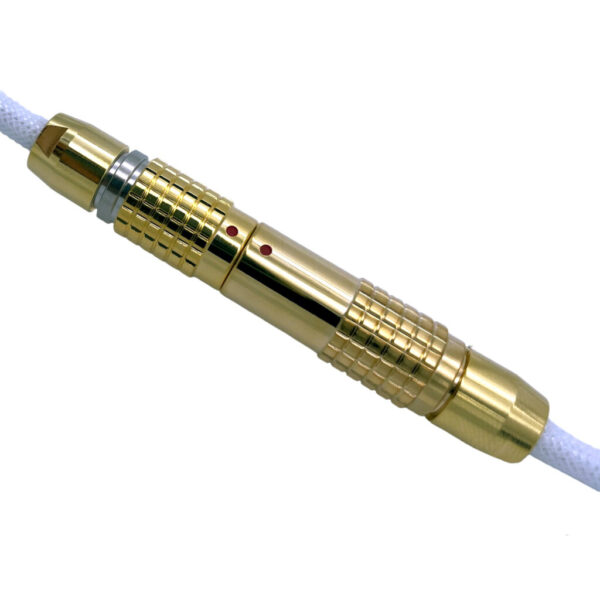 White Lemo Straight Keyboard Cable (Gold LEMO Cable Alternative)